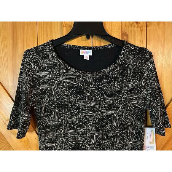 LulaRoe Sparkling Bling Glitter Size Small Julia Dress Studded Black Formal Part - Picture 3 of 7